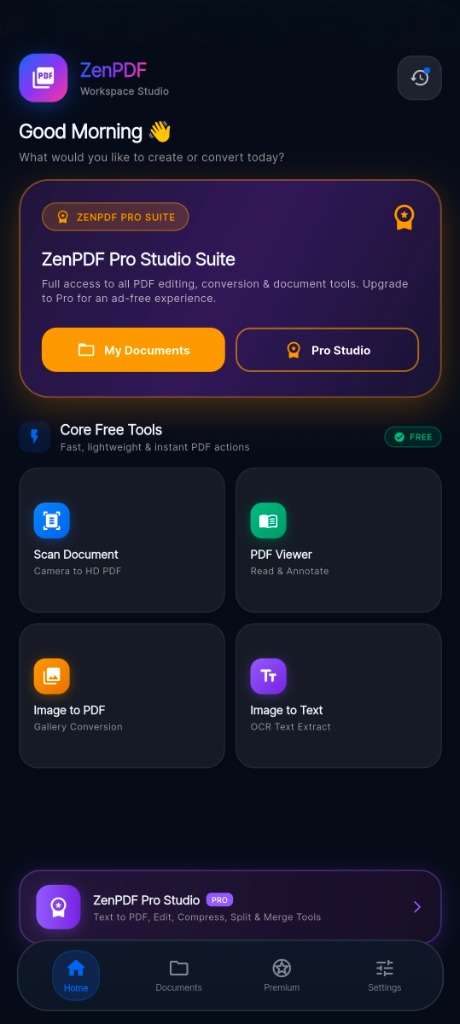 ZenPDF Pro Studio - Flutter Mobile App
