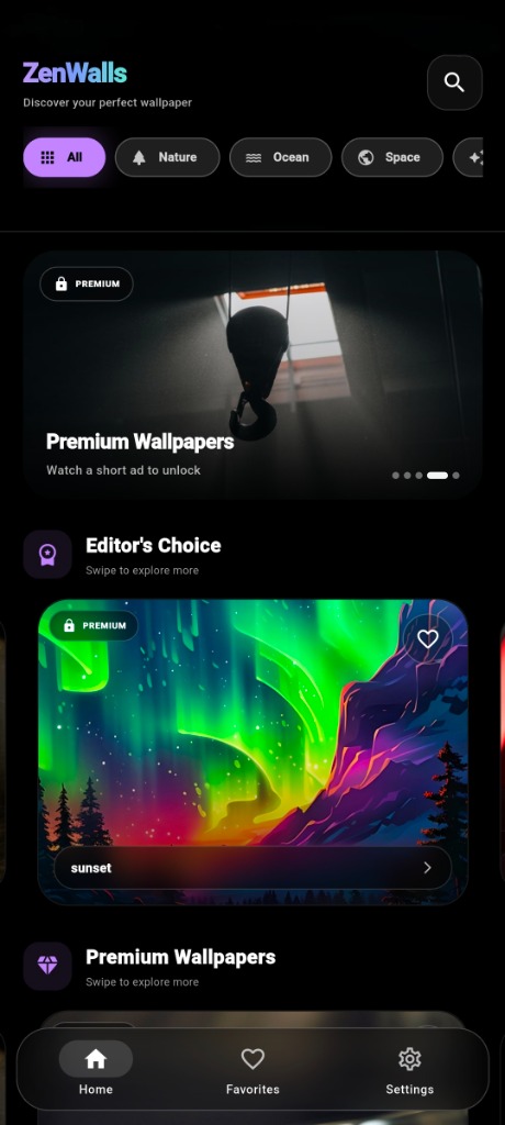ZenWalls Wallpaper App - Flutter